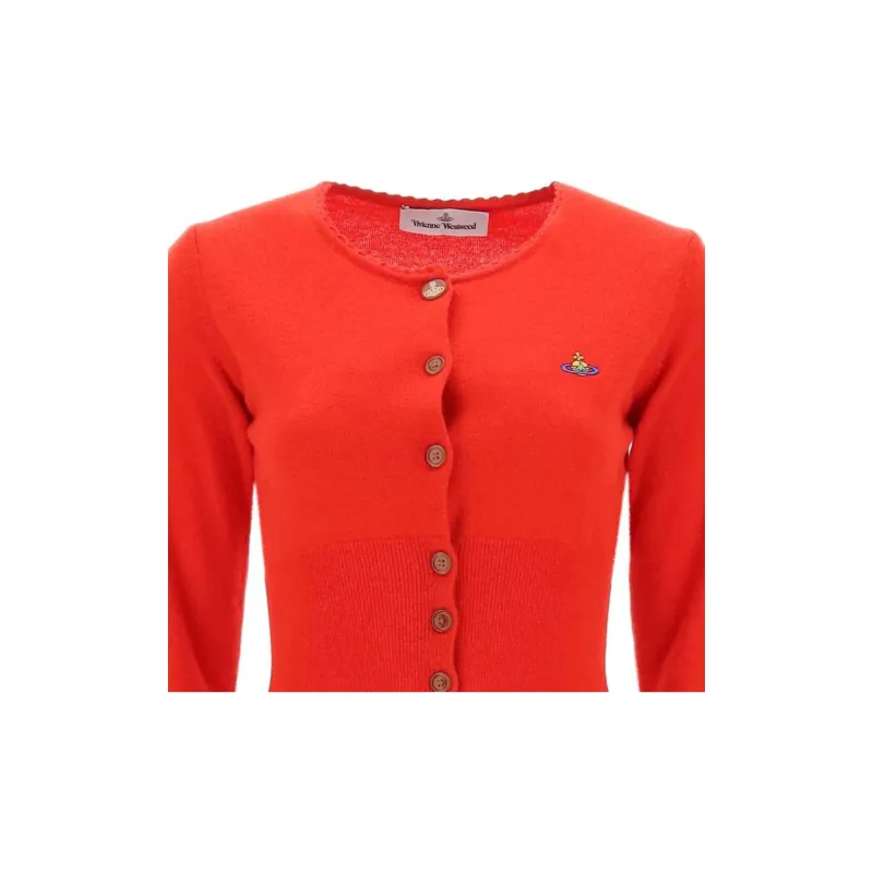 Vivienne Westwood Orb Embroidered Cropped Knitted Cardigan-6