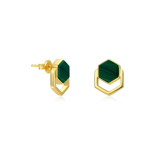 DOWER&HALL Malachite Stud Earrings Women's