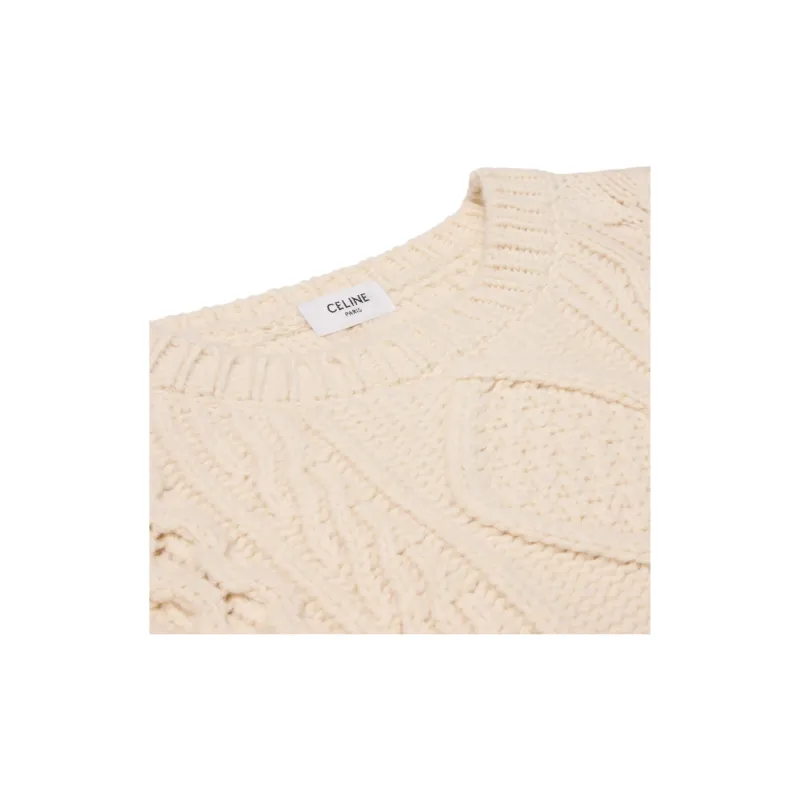 CELINE Logo Detailed Crewneck Knit Sweater-5