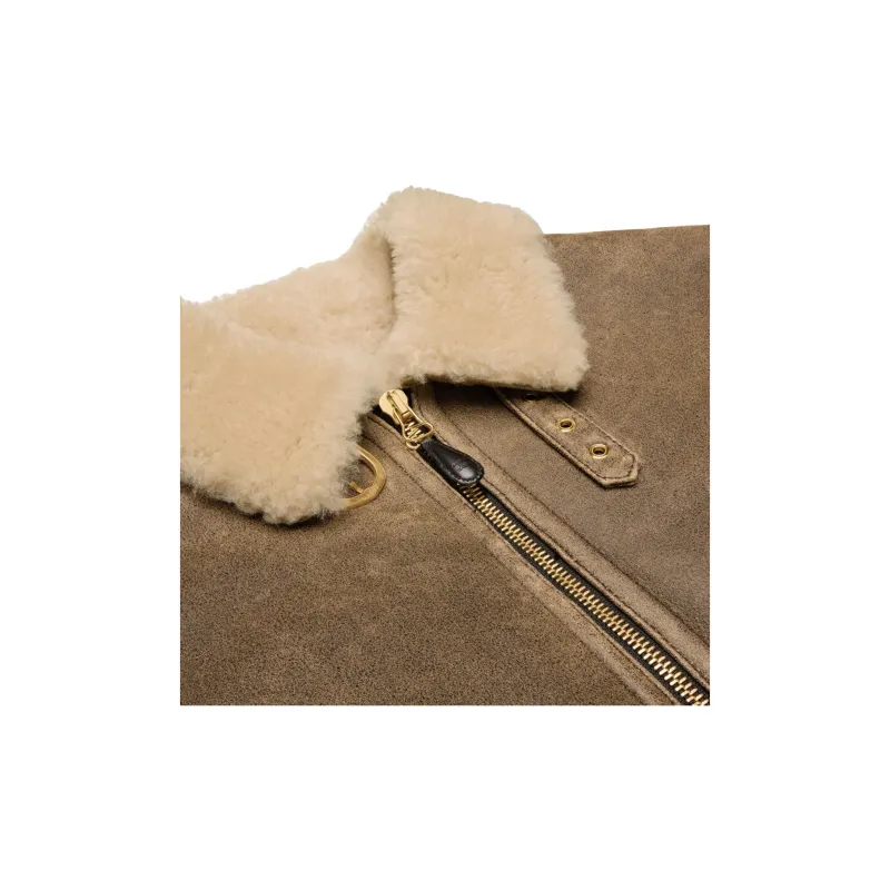 CELINE Aviator Blouson Jacket In Vintage Shearling-5