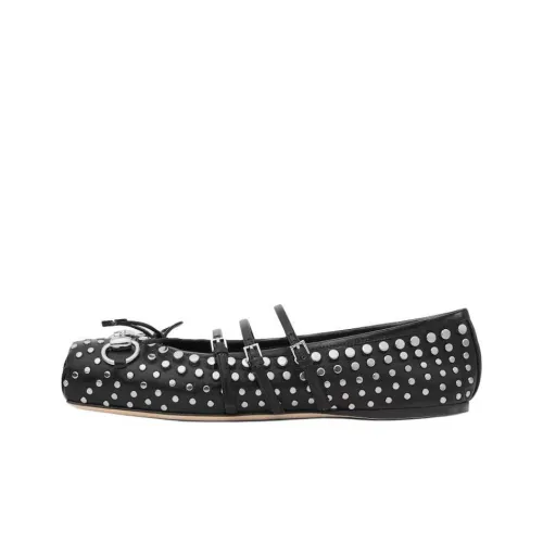 GUCCI Horsebit Casual Single Shoes Women's Black