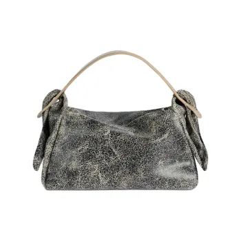 KENZO Cow Leather Handbag Unisex Black