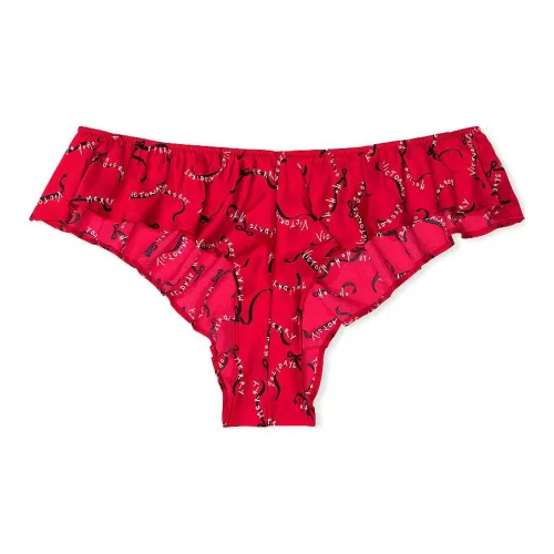 Victoria's Secret Very Sexy Satin Bows Cheeky Panty/ Lipstick Underpants Women's 1 Pack Red