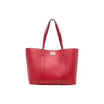 Mulberry Calfskin Tote Bag Shopping Bag Handbag Small Size Women's Blood Red