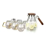 Transparent Waterdrop Kettle+Transparent Cups X6