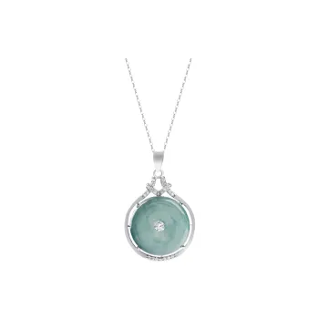 Double Happiness Gift Ice Type Jadeite Necklaces Unisex