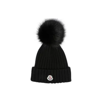Moncler Ribbed Hat With Pom Pom