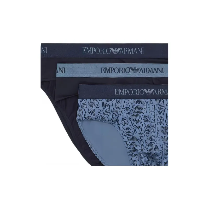 EMPORIO ARMANI FW24 Underpants Men's 3 Pack Navy+Blue+Marine Blue-2