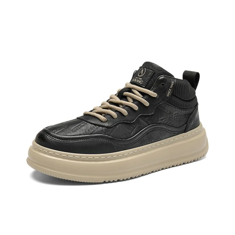 AOKANG Elegant Style Series Skateboard Shoes Men Low Top Black, Red Brown-1