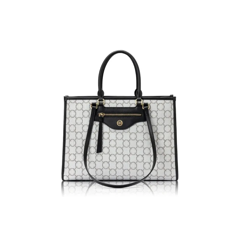 ROBERTA DI CAMERINO Fabric Tote Shoulder Handbag Regular Women's Silver-0