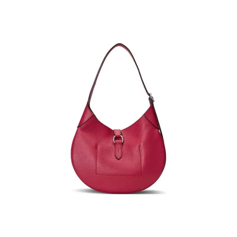 Polo Ralph Lauren Polo ID Leather Handbag Shoulder Bag Small Size Women's Overripe Red-2
