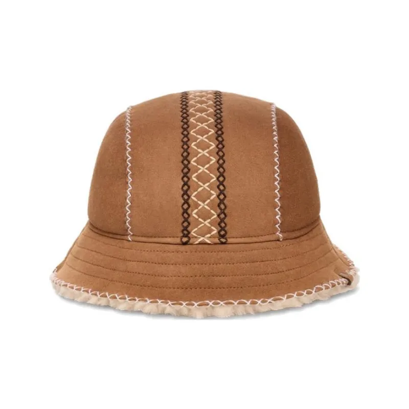 UGG Shearling Bucket Hats Women's Chestnut-1
