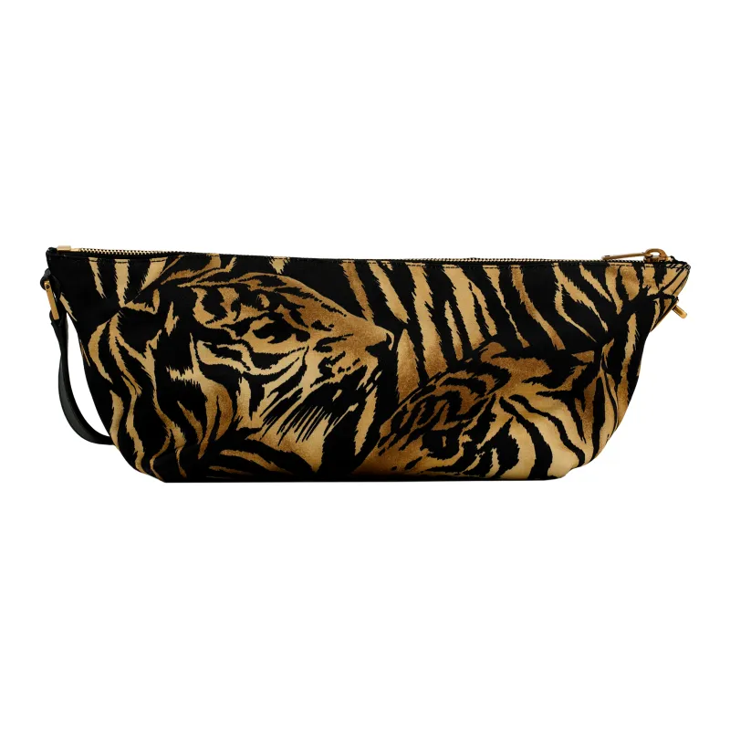 SAINT LAURENT Fabric Crossbody Bag, Shoulder Bag Women's Brown & Yellow & Black-6