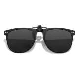Foldable Flip-Up Style Black Frame with Polarized Ink Black Lens