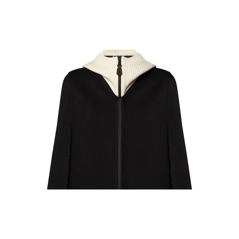 LOUIS VUITTON Ribbed Hood Double Face Cape-6