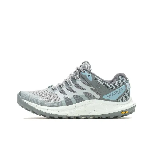 MERRELL Antora 3 Anti Slip Wear Resistant Low Top Trail Running Shoes Women's Gray Blue