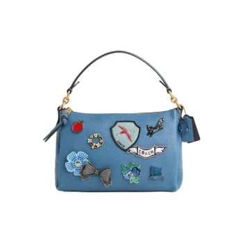 COACH Shay Leather Shoulder Bag Crossbody Bag Handbag Women's Lake Blue