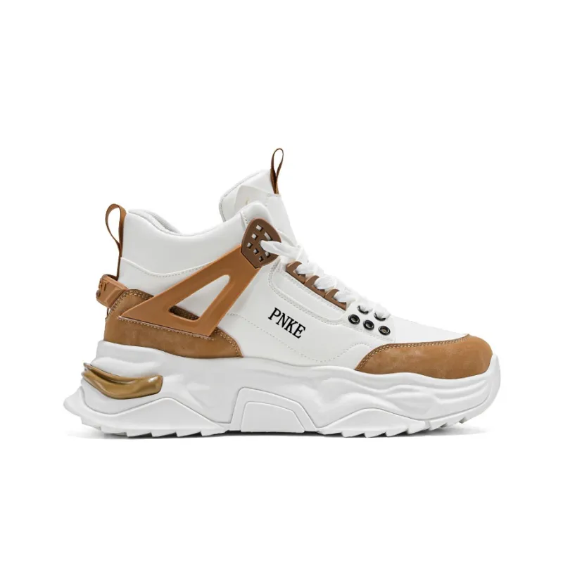 PNKE Anti-Slip And Wear-Resistant Height Increasing Mid-Top Chunky Sneakers Men's-6