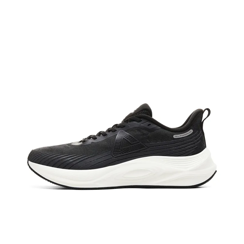 PEAK Cushioned Wear-Resistant Lightweight Slip-Resistant Low-Top Running Shoes Men's Black Ivory-0