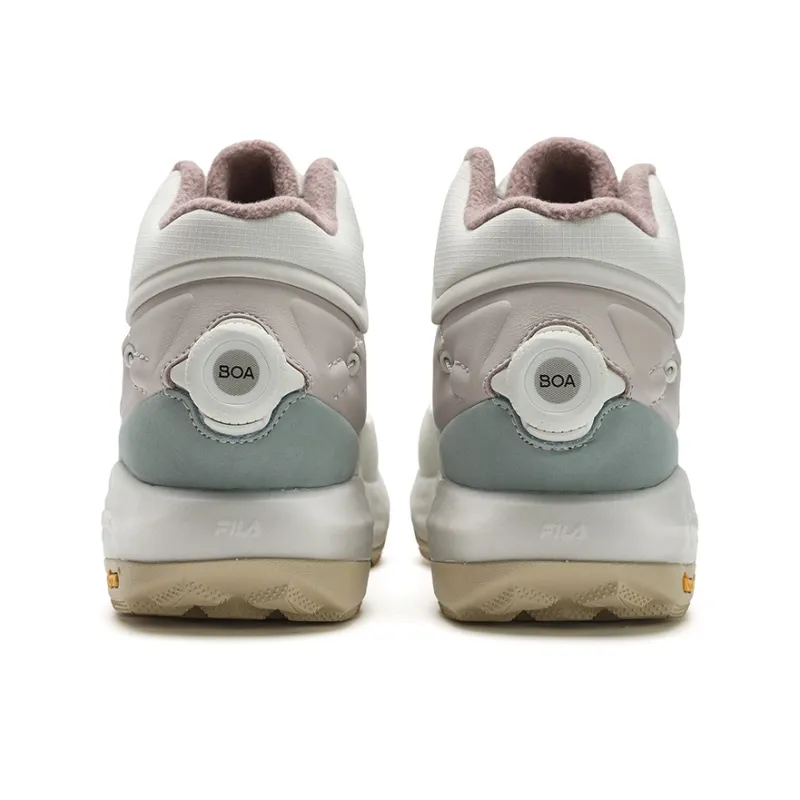 FILA BOA EXPLORER 2 Abrasion Resistant High Top Running Shoes Women's White Gray Pink-3