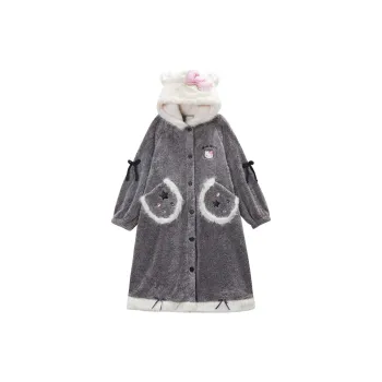 GUKOO x Hello Kitty Sanrio Series Pajama Robe Women's Light Heather Gray