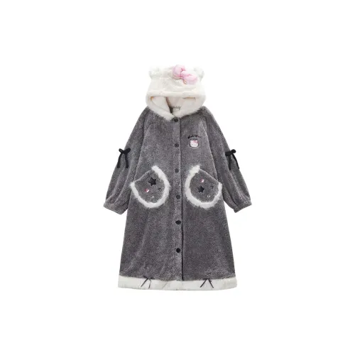 GUKOO x Hello Kitty Sanrio Series Pajama Robe Women's Light Heather Gray
