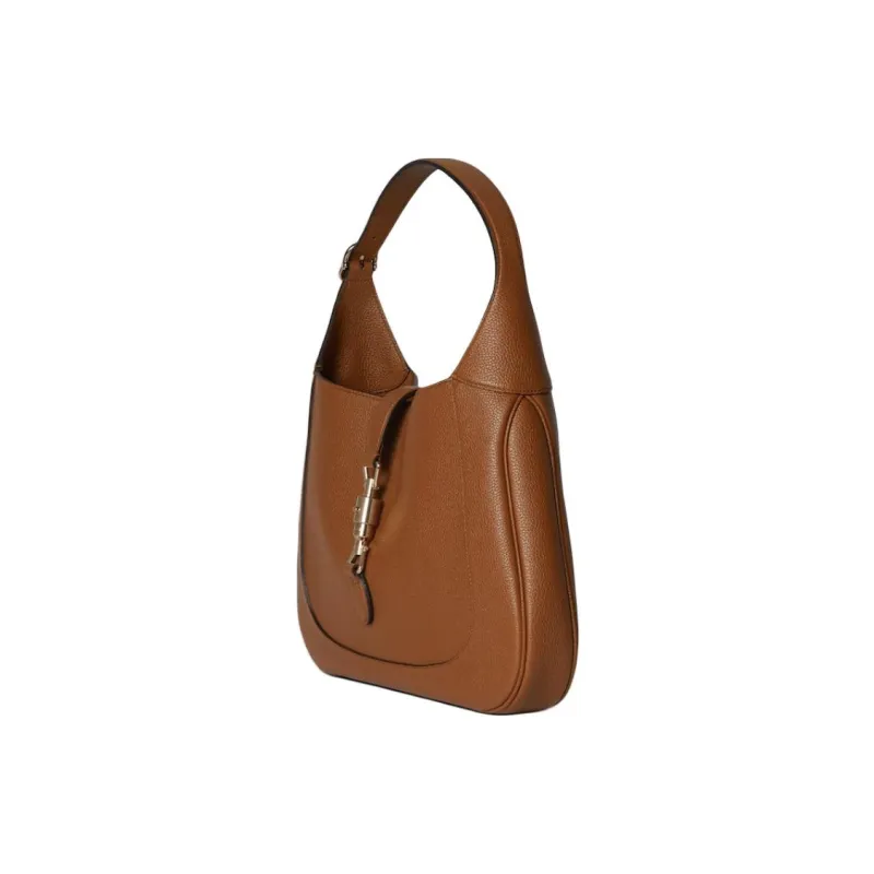 GUCCI Jackie 1961 Leather Shoulder Bag Medium Size Women's Brown-2