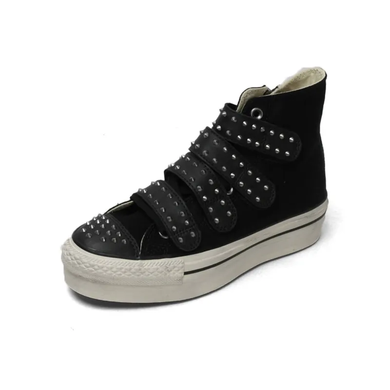 Converse All Star Wear-resistant And Lightweight High-Top Canvas Shoes Women's Black White-2