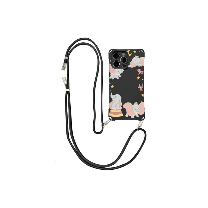 Disney Silicone Material Cute Square Lanyard High-End Phone Cases Compatible With Apple 16 Pro Max/Pro/Plus/15/14/13-6