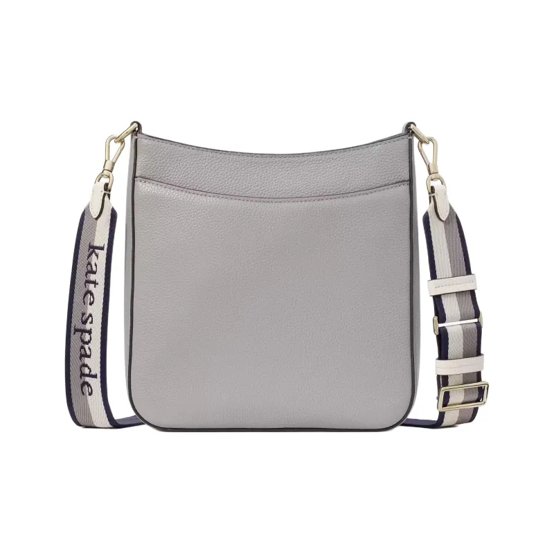Kate Spade Hudson Leather Messenger Bag Shoulder Bag Crossbody Bag Small Size Women's Mountain Gray-2