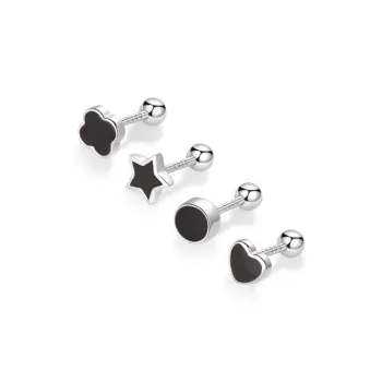 JOLLY NOTE Sterling Silver Stud Earrings Women's