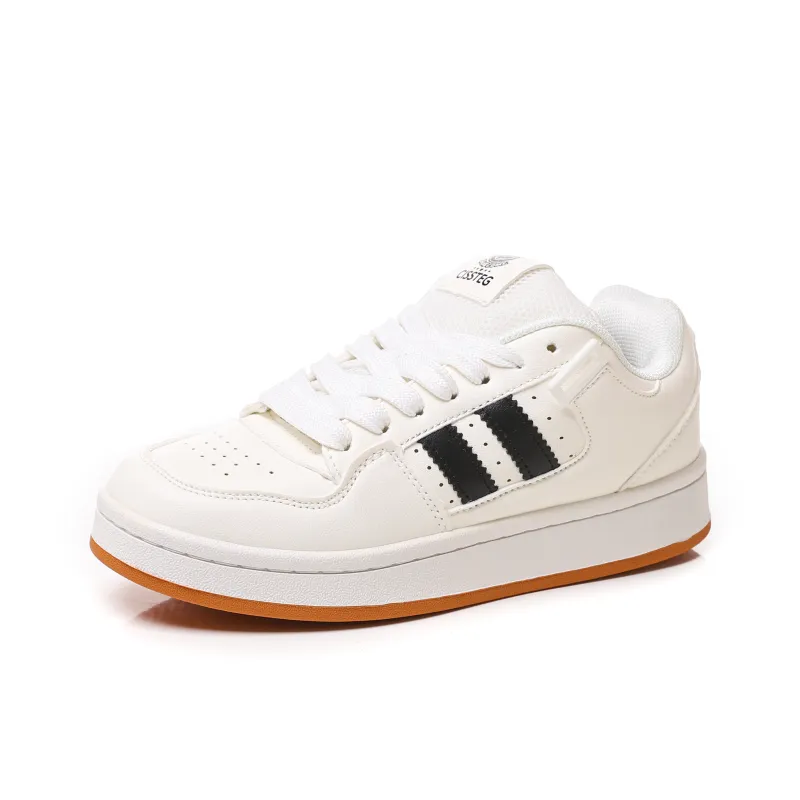 DD&OO Warm Wear-Resistant Lightweight Breathable Low-Top Skateboard Shoes Unisex White-7