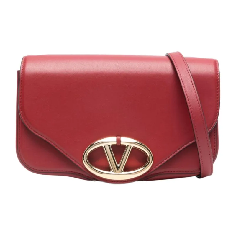 Valentino GARAVANI Calfskin Crossbody Bag, Shoulder Bag Women's Red-0