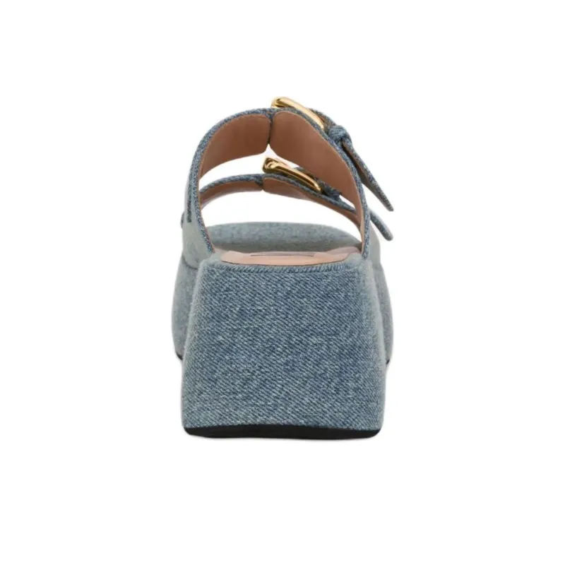 MOSCHINO Dolly 75mm Denim Mules-4