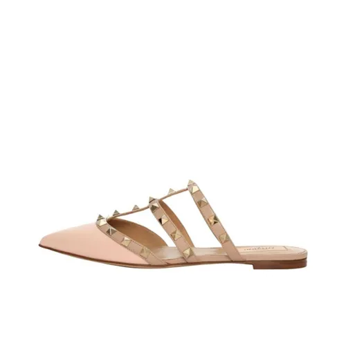 Valentino ROCKSTUD Closed Toe Slippers Women's Pink