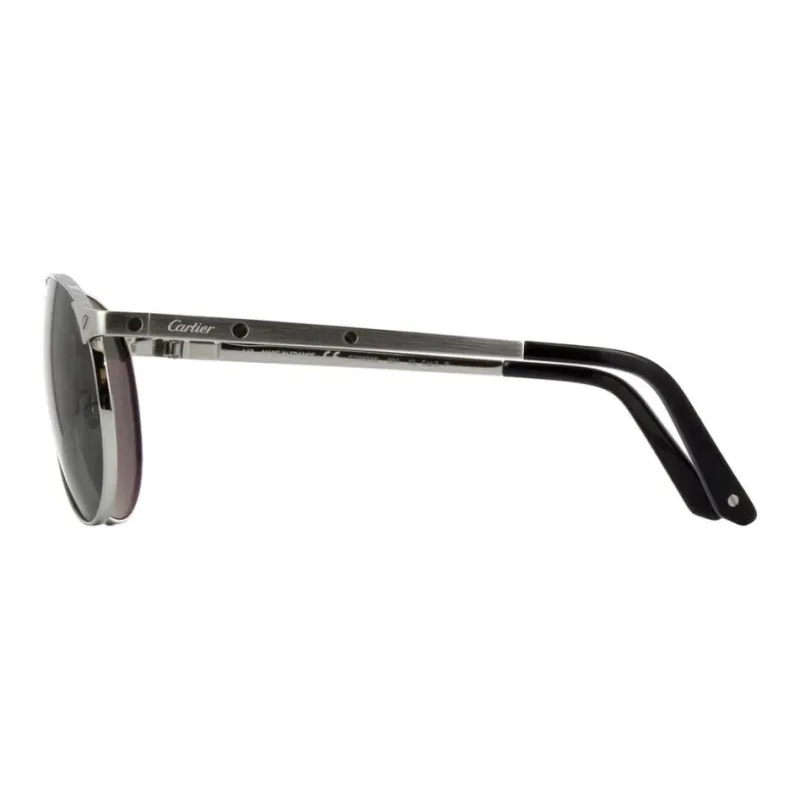 CARTIER Metal Oval Sunglasses Unisex Silver-2