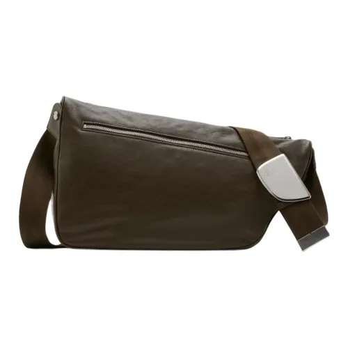 Burberry Lambskin Messenger Bag Crossbody Bag Shoulder Bag Large Size Men's Military Style Color