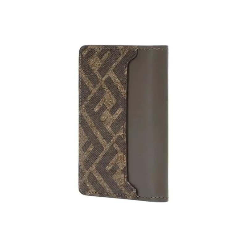 FENDI Calfskin Card Holder Men's Green-1