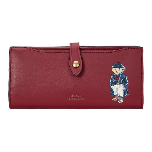 Polo Ralph Lauren Cow Leather Wallet Women's Red