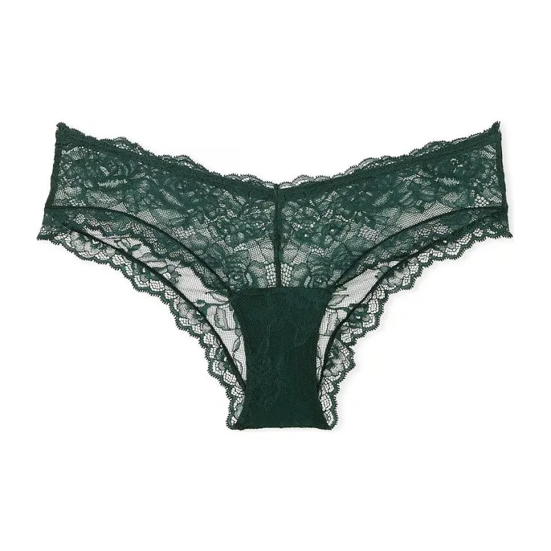 Victoria's Secret Very Sexy Rose Lace High-Leg Cheeky Panty / BG Underpants Women's 1 Pack Green-0