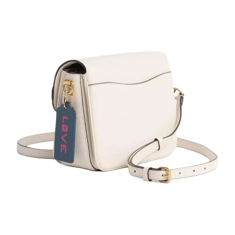 COACH Cassie Polished Pebbled Leather Handbag Shoulder Bag Crossbody Bag Small Size Women's Chalk White-1