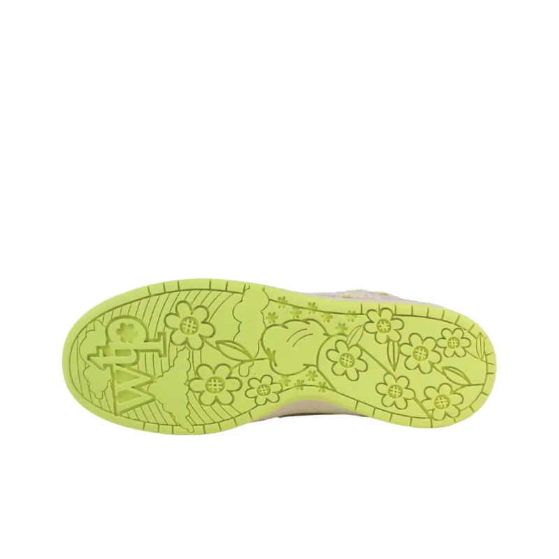 WATER THE PLANT Low Top Skateboard Shoes Women's Beige Yellow-5