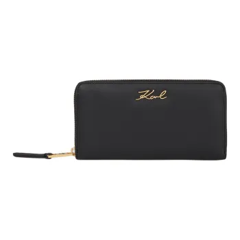 KARL LAGERFELD Cow Leather Wallet Unisex Black
