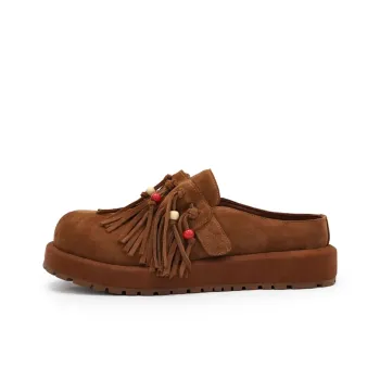XIE SHE Fringe Odor Resistant Abrasion Resistant Slip Resistant Wrap toe Slippers Men's