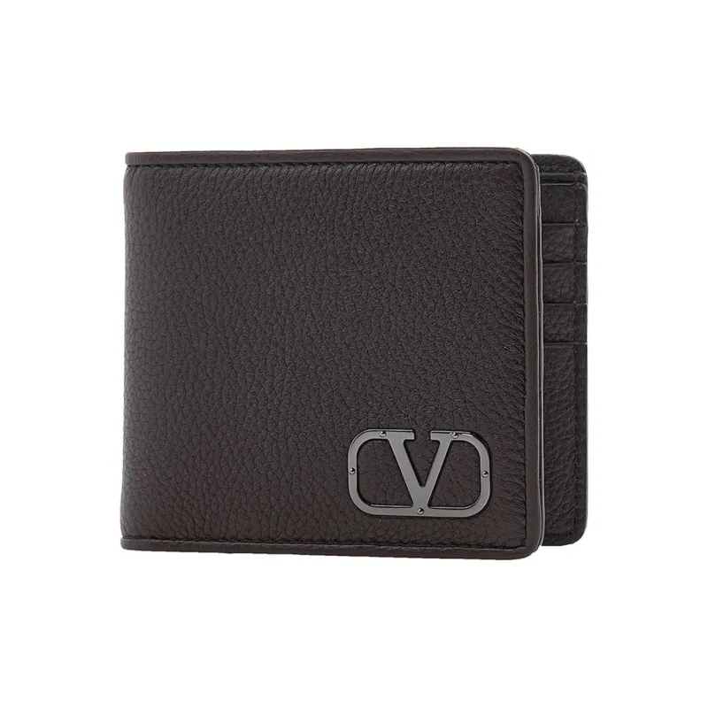 Valentino Calfskin Wallet Men's Dark Brown-0