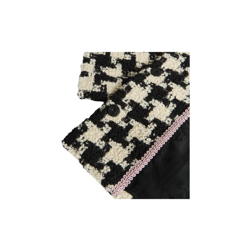 Valentino Houndstooth Detailed Tweed Jacket-7