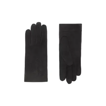 Burberry Suede Cashmere Silk Knit Gloves Women's Black