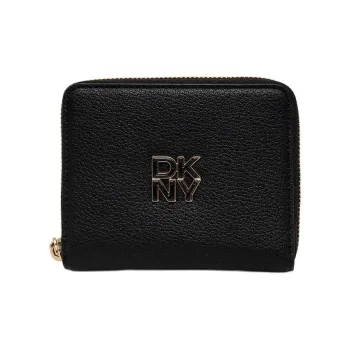 DKNY Natural Leather Wallet Medium Size Women's Black