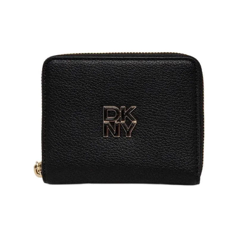 DKNY Leather Wallet Medium Size Women's Black-0