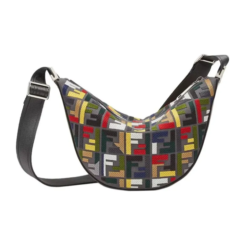 FENDI Cotton Shoulder Bag Crossbody Bag Small Size Men's Multicolor-2